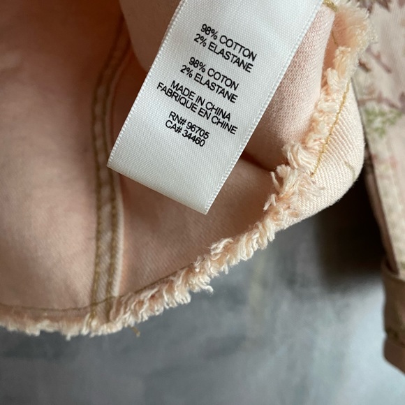 Rebecca Taylor La Vie peach Floral Denim Jean Jacket - Picture 8 of 8